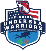 Undersea Warriors shield logo lettered Florida, with a Florida map